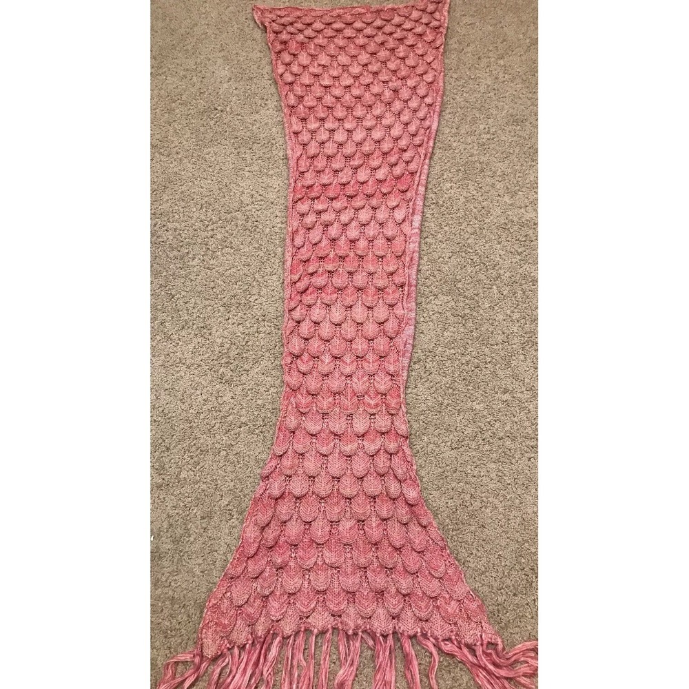 Hand Crocheted Mermaid Tail Blanket Wrap Soft Warm Fluffy Sleeping Adult (AH)